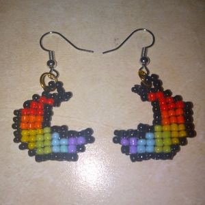 Handmade rainbow Cresent mood earrings